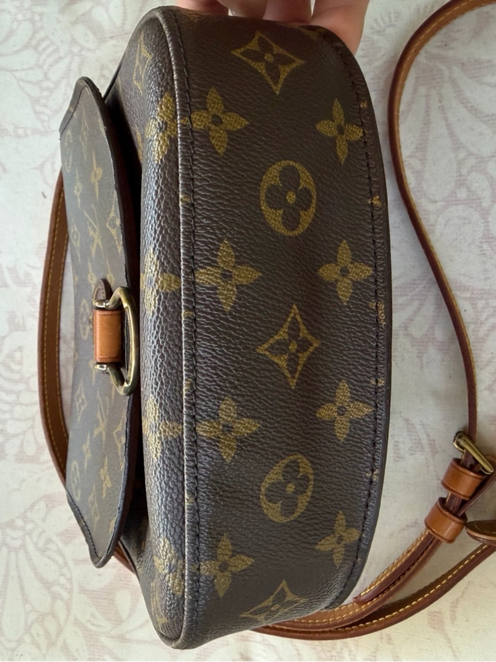Vintage Louis Vuitton Monogram Messenger Bag in Brown and Tan Leather Trim - Picture 3 of 8